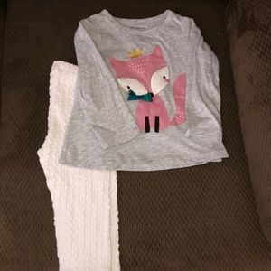 2pc long sleeve shirt and leggings set